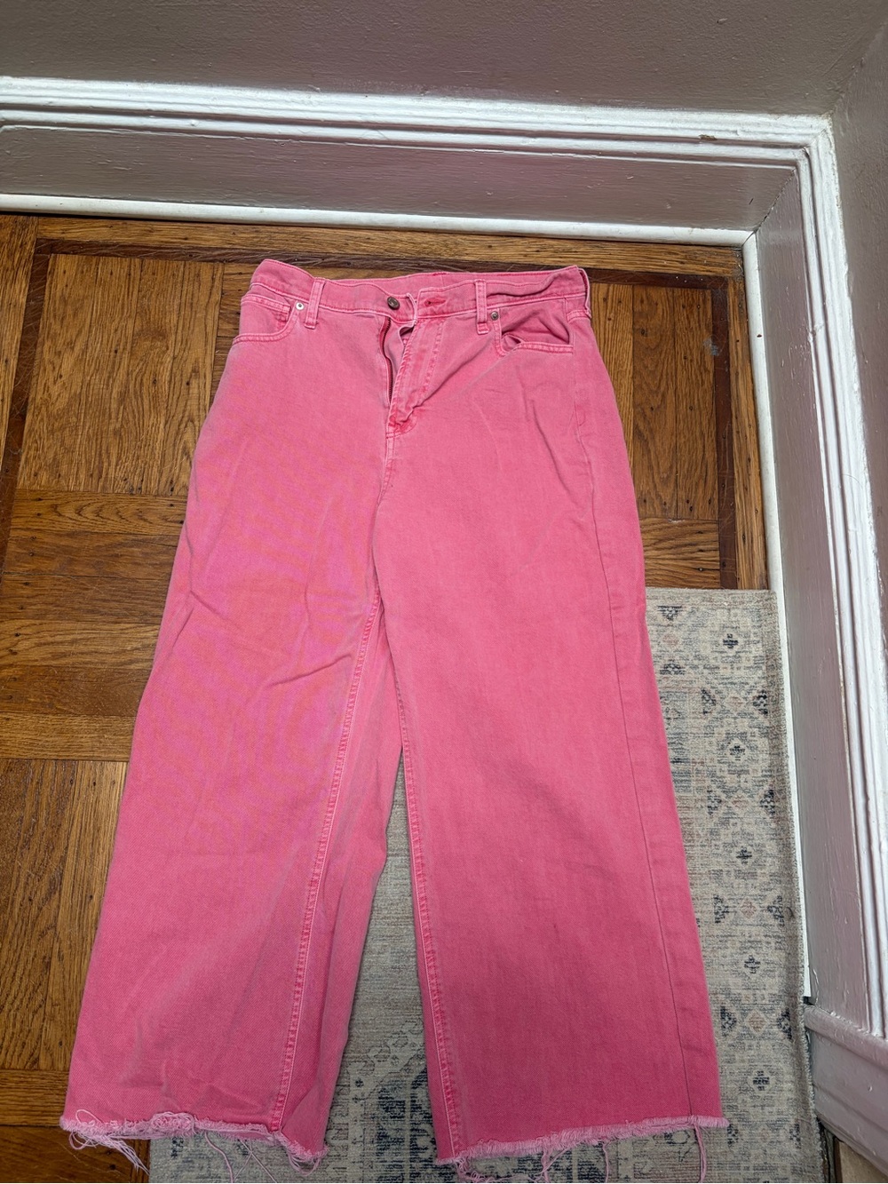 GAP Pink Wide-Leg Denim Jeans